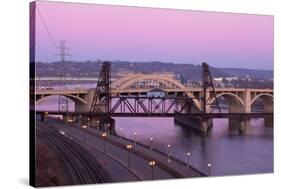 Vertical Lift Bridge and Robert Street at Dusk-jrferrermn-Stretched Canvas