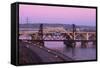 Vertical Lift Bridge and Robert Street at Dusk-jrferrermn-Framed Stretched Canvas