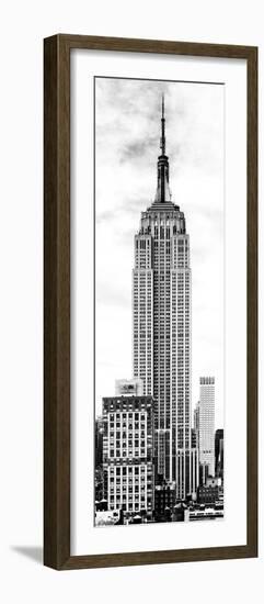 Vertical Panoramic, Black and White Photography, Empire State Building, Manhattan, New York -Us-Philippe Hugonnard-Framed Photographic Print