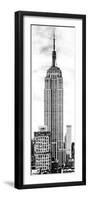 Vertical Panoramic, Black and White Photography, Empire State Building, Manhattan, New York -Us-Philippe Hugonnard-Framed Photographic Print