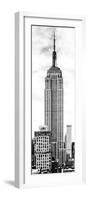 Vertical Panoramic, Black and White Photography, Empire State Building, Manhattan, New York -Us-Philippe Hugonnard-Framed Photographic Print