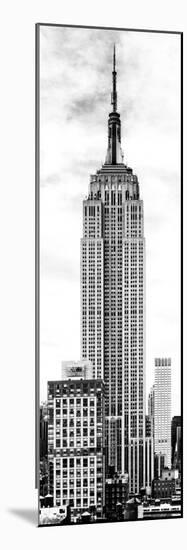 Vertical Panoramic, Black and White Photography, Empire State Building, Manhattan, New York -Us-Philippe Hugonnard-Mounted Photographic Print