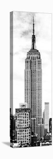 Vertical Panoramic, Black and White Photography, Empire State Building, Manhattan, New York -Us-Philippe Hugonnard-Stretched Canvas