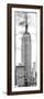 Vertical Panoramic, Black and White Photography, Empire State Building, Manhattan, New York -Us-Philippe Hugonnard-Framed Art Print