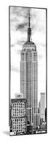 Vertical Panoramic, Black and White Photography, Empire State Building, Manhattan, New York -Us-Philippe Hugonnard-Mounted Art Print