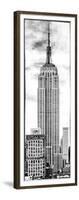 Vertical Panoramic, Black and White Photography, Empire State Building, Manhattan, New York -Us-Philippe Hugonnard-Framed Art Print