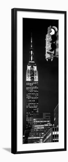 Vertical Panoramic - Door Posters - NYC Urban Street Scene - The Empire State Building at Night-Philippe Hugonnard-Framed Photographic Print