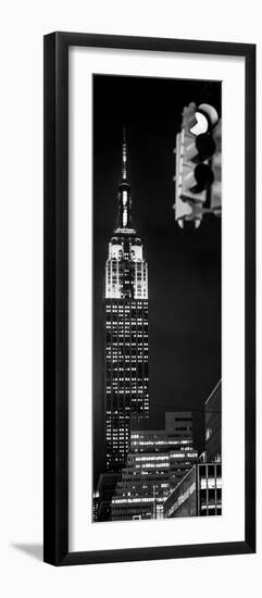 Vertical Panoramic - Door Posters - NYC Urban Street Scene - The Empire State Building at Night-Philippe Hugonnard-Framed Photographic Print