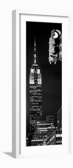 Vertical Panoramic - Door Posters - NYC Urban Street Scene - The Empire State Building at Night-Philippe Hugonnard-Framed Photographic Print