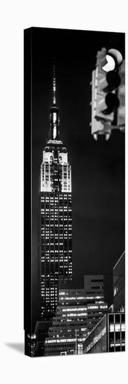 Vertical Panoramic - Door Posters - NYC Urban Street Scene - The Empire State Building at Night-Philippe Hugonnard-Stretched Canvas