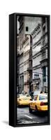 Vertical Panoramic - Door Posters - NYC Yellow Taxis / Cabs on Broadway Avenue in Manhattan-Philippe Hugonnard-Framed Stretched Canvas