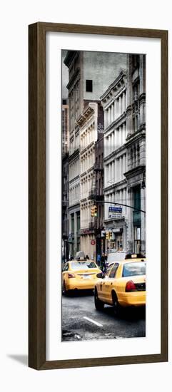 Vertical Panoramic - Door Posters - NYC Yellow Taxis / Cabs on Broadway Avenue in Manhattan-Philippe Hugonnard-Framed Photographic Print