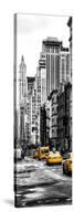 Vertical Panoramic - Door Posters - NYC Yellow Taxis / Cabs on Broadway Avenue in Manhattan-Philippe Hugonnard-Stretched Canvas