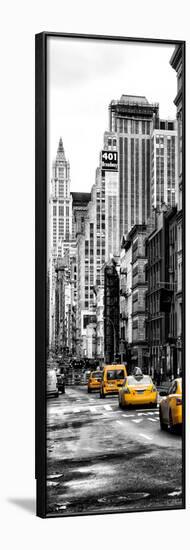 Vertical Panoramic - Door Posters - NYC Yellow Taxis / Cabs on Broadway Avenue in Manhattan-Philippe Hugonnard-Framed Photographic Print