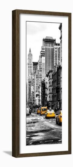 Vertical Panoramic - Door Posters - NYC Yellow Taxis / Cabs on Broadway Avenue in Manhattan-Philippe Hugonnard-Framed Photographic Print