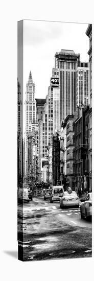 Vertical Panoramic - Door Posters - NYC Yellow Taxis / Cabs on Broadway Avenue in Manhattan-Philippe Hugonnard-Stretched Canvas