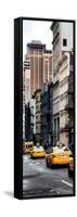 Vertical Panoramic - Door Posters - NYC Yellow Taxis / Cabs on Broadway Avenue in Manhattan-Philippe Hugonnard-Framed Stretched Canvas