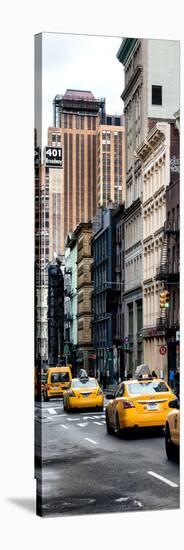 Vertical Panoramic - Door Posters - NYC Yellow Taxis / Cabs on Broadway Avenue in Manhattan-Philippe Hugonnard-Stretched Canvas