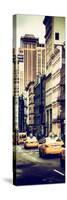 Vertical Panoramic - Door Posters - NYC Yellow Taxis / Cabs on Broadway Avenue in Manhattan-Philippe Hugonnard-Stretched Canvas