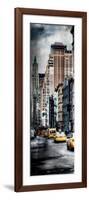 Vertical Panoramic - Door Posters - NYC Yellow Taxis / Cabs on Broadway Avenue in Manhattan-Philippe Hugonnard-Framed Photographic Print