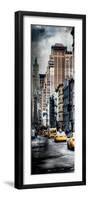 Vertical Panoramic - Door Posters - NYC Yellow Taxis / Cabs on Broadway Avenue in Manhattan-Philippe Hugonnard-Framed Photographic Print