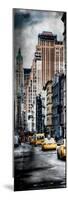 Vertical Panoramic - Door Posters - NYC Yellow Taxis / Cabs on Broadway Avenue in Manhattan-Philippe Hugonnard-Mounted Photographic Print