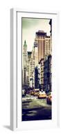 Vertical Panoramic - Door Posters - NYC Yellow Taxis / Cabs on Broadway Avenue in Manhattan-Philippe Hugonnard-Framed Photographic Print