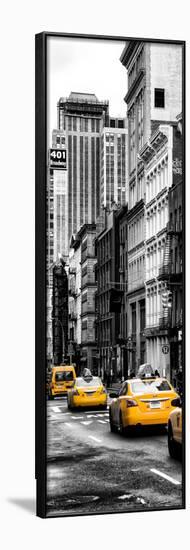 Vertical Panoramic - Door Posters - NYC Yellow Taxis / Cabs on Broadway Avenue in Manhattan-Philippe Hugonnard-Framed Photographic Print