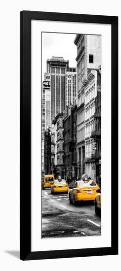 Vertical Panoramic - Door Posters - NYC Yellow Taxis / Cabs on Broadway Avenue in Manhattan-Philippe Hugonnard-Framed Photographic Print