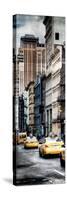 Vertical Panoramic - Door Posters - NYC Yellow Taxis / Cabs on Broadway Avenue in Manhattan-Philippe Hugonnard-Stretched Canvas