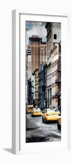 Vertical Panoramic - Door Posters - NYC Yellow Taxis / Cabs on Broadway Avenue in Manhattan-Philippe Hugonnard-Framed Photographic Print