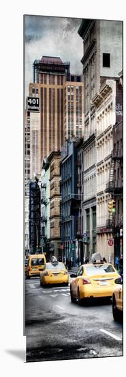 Vertical Panoramic - Door Posters - NYC Yellow Taxis / Cabs on Broadway Avenue in Manhattan-Philippe Hugonnard-Mounted Photographic Print