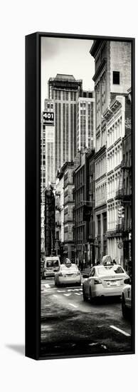 Vertical Panoramic - Door Posters - NYC Yellow Taxis / Cabs on Broadway Avenue in Manhattan-Philippe Hugonnard-Framed Stretched Canvas