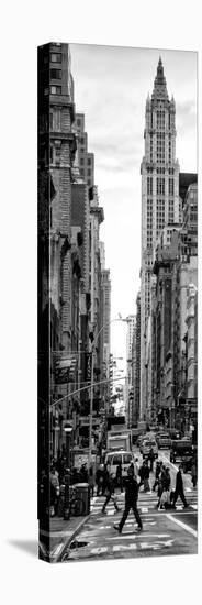 Vertical Panoramic - Door Posters - Urban Street Scene in Broadway at Sunset - Manhattan-Philippe Hugonnard-Stretched Canvas