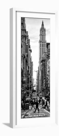 Vertical Panoramic - Door Posters - Urban Street Scene in Broadway at Sunset - Manhattan-Philippe Hugonnard-Framed Photographic Print