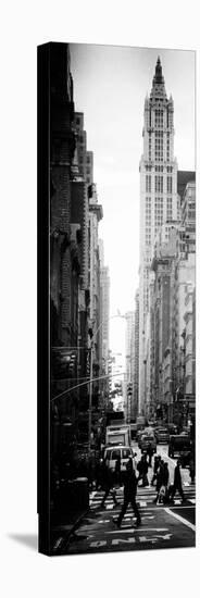 Vertical Panoramic - Door Posters - Urban Street Scene in Broadway at Sunset - Manhattan-Philippe Hugonnard-Stretched Canvas