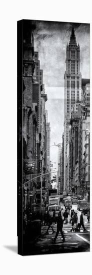 Vertical Panoramic - Door Posters - Urban Street Scene in Broadway at Sunset - Manhattan-Philippe Hugonnard-Stretched Canvas