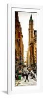 Vertical Panoramic - Door Posters - Urban Street Scene in Broadway at Sunset - Manhattan-Philippe Hugonnard-Framed Photographic Print