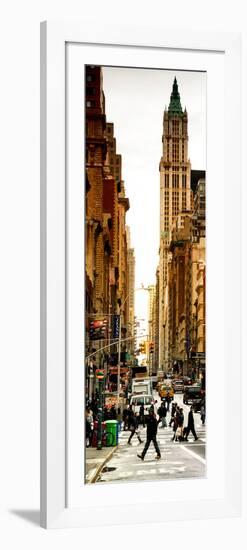 Vertical Panoramic - Door Posters - Urban Street Scene in Broadway at Sunset - Manhattan-Philippe Hugonnard-Framed Photographic Print