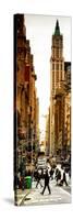 Vertical Panoramic - Door Posters - Urban Street Scene in Broadway at Sunset - Manhattan-Philippe Hugonnard-Stretched Canvas