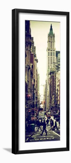 Vertical Panoramic - Door Posters - Urban Street Scene in Broadway at Sunset - Manhattan-Philippe Hugonnard-Framed Photographic Print