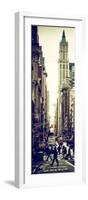 Vertical Panoramic - Door Posters - Urban Street Scene in Broadway at Sunset - Manhattan-Philippe Hugonnard-Framed Photographic Print