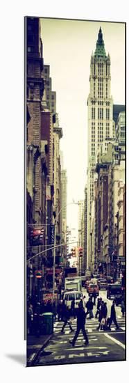 Vertical Panoramic - Door Posters - Urban Street Scene in Broadway at Sunset - Manhattan-Philippe Hugonnard-Mounted Photographic Print