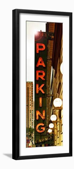 Vertical Panoramic, Garage Parking Sign, W 43St, Times Square, Manhattan, New York, US, Vintage-Philippe Hugonnard-Framed Photographic Print