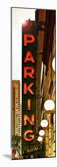 Vertical Panoramic, Garage Parking Sign, W 43St, Times Square, Manhattan, New York, US, Vintage-Philippe Hugonnard-Mounted Photographic Print