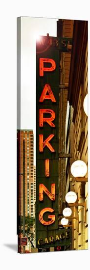 Vertical Panoramic, Garage Parking Sign, W 43St, Times Square, Manhattan, New York, US, Vintage-Philippe Hugonnard-Stretched Canvas