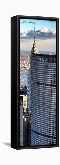 Vertical Panoramic Landscape, Metlife Building and Tof of Chrysler Building, Manhattan, NYC, US-Philippe Hugonnard-Framed Stretched Canvas