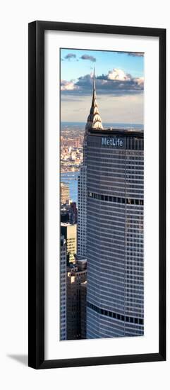 Vertical Panoramic Landscape, Metlife Building and Tof of Chrysler Building, Manhattan, NYC, US-Philippe Hugonnard-Framed Photographic Print