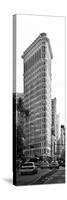 Vertical Panoramic of Flatiron Building and 5th Ave, Black and White Photography, Manhattan, NYC-Philippe Hugonnard-Stretched Canvas