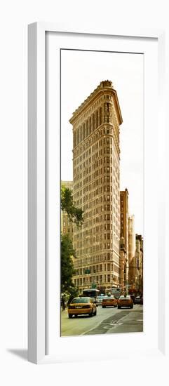Vertical Panoramic of Flatiron Building and 5th Ave, Manhattan, Sunset, New York City, US-Philippe Hugonnard-Framed Photographic Print
